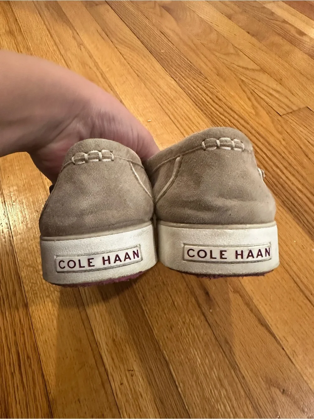 Cole Haan Taupe Suede Nantucket Loafers